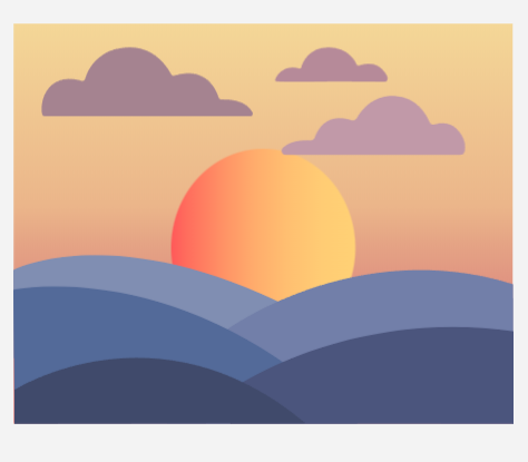 A cartoon sunset illustration